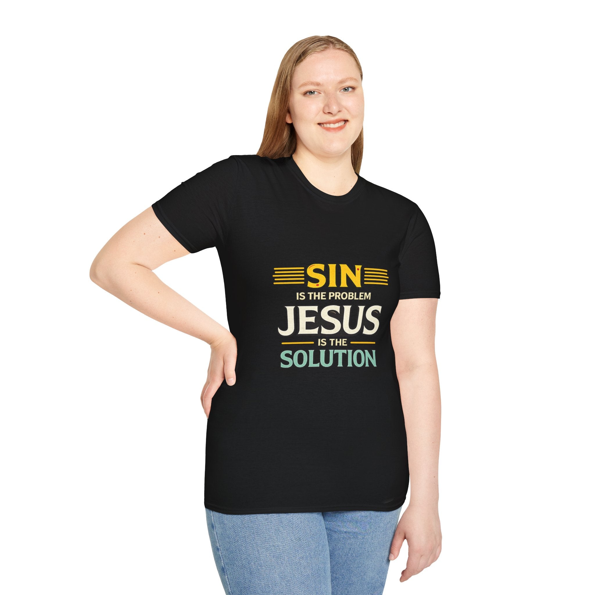"Sin Is The Problem, Jesus Is The Solution" - Christian T-Shirt